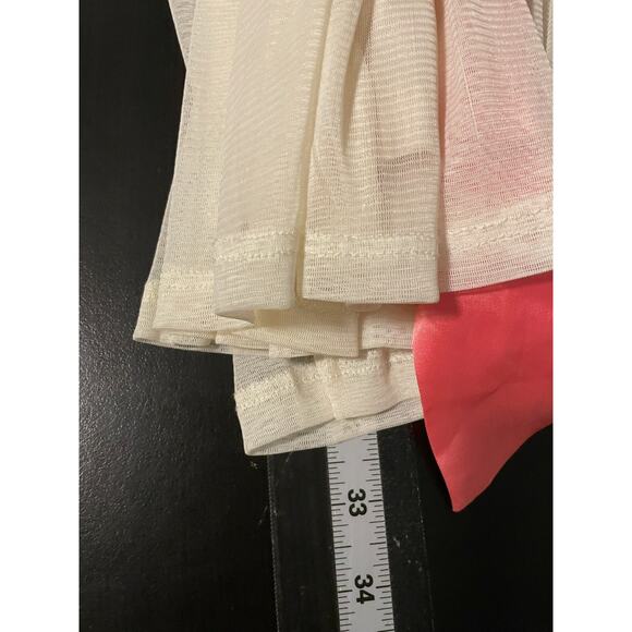 Forever 21 Juniors Dress Small Cream Floral Mesh Skirt Belted Fairy Romantic Y2K - Picture 7 of 8